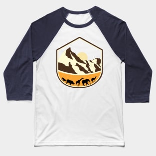 Vintage retro sunset art of zoo Baseball T-Shirt